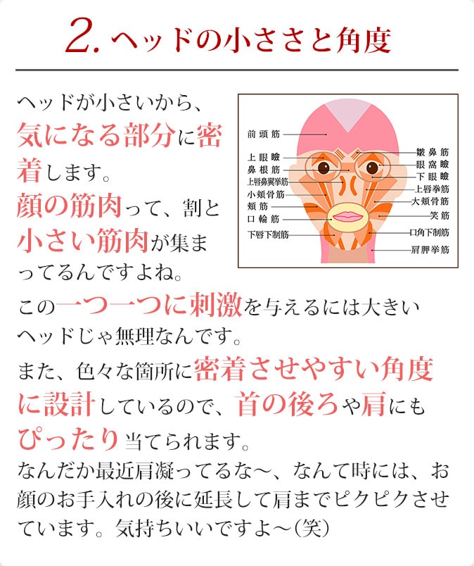 2.ヘッドの小ささと角度